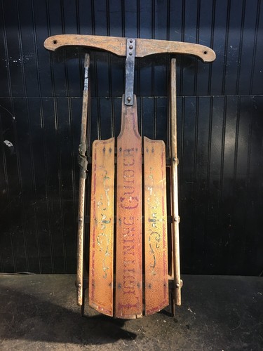 Vintage wood sled in - vintage,